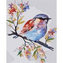 Gatyztory Sparrow-pintura por números para adultos y niños, pintura al óleo de Animal pintada a mano, lienzo, dibujo, decoración del hogar, regalo único 2024 - compra barato