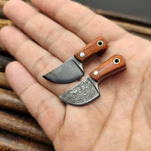 Droshipping Stainless Steel Solid wood Pocket Fixed Blade Knife Mini Tiny Kitchen Knife Blade Keychain Portable Decorations 2024 - buy cheap