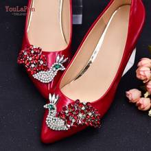 YouLaPan X36 2pcs/Lot Red Rhinestone Shoe Clips DIY Shoe Decorations Bird Shoes Clips Shoe Charms Accessories for Women Girl 2024 - buy cheap