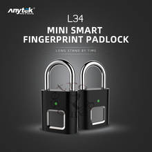 10pcs/lot Anytek Lock L34 Fingerprint lock Security Keyless USB Rechargeable Mini Door Luggage Aluminum alloy fingerprint Lock 2024 - buy cheap