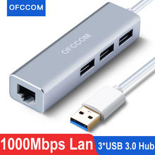OFCCOM USB C Ethernet USB 3.0 2.0 to RJ45 Hub 10/100/1000Mbps Ethernet Adapter Network Card USB Lan For Macbook Windows 2024 - купить недорого