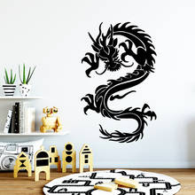 Adesivo de parede pvc com desenho de dragão, decoração removível para sala de estar, quarto, fundo decalque de arte em parede 2024 - compre barato