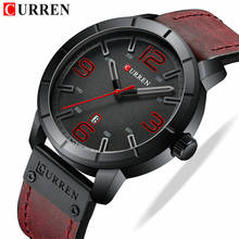 Curren relógio de quartzo militar masculino, relógio com data analógico pulseira de couro luxuoso de marca para homens 2024 - compre barato