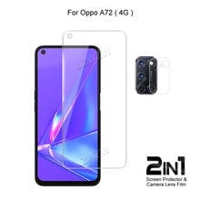 2 in 1 For Oppo A72 Camera Lens Film & Screen Protector Guard Protective HD Tempered Glass Explosion Proof Anti-Shock 2024 - buy cheap