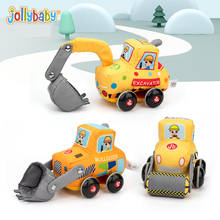 Car toy Plastic Diecast Construction Engineering Vehicle Excavator Toys for boys Wholesale Inertial pull back car Cloth airplane 2024 - buy cheap