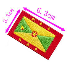 Granada país bandeira bordado remendo 6.3cm de largura de ferro de alta qualidade em costurar no suporte/mão artesanato/emblema/aplique/st. George 2024 - compre barato