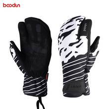Boodun новые зимние мужские и женские лыжные перчатки с сенсорным экраном для занятий спортом на открытом воздухе, перчатки для катания на лыжах, ветрозащитные водонепроницаемые перчатки из ткани Оксфорд, зимние перчатки 2024 - купить недорого