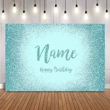 Blue Birthday Party Backdrop Personalize Newborn Kids Birthday Party Photo Booth Glitter dots Wedding Bridal Shower photocall 2024 - buy cheap