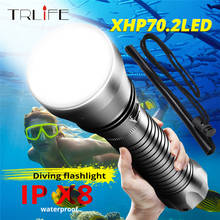 IP8 Waterproof XHP70.2 LED Yellow/White Light Ultra Diving Flashlight 26650 Torch Underwater 100M XHP50 Scuba Diving light 2024 - buy cheap