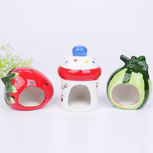 Ceramic Cartoon Strawberry Shape Hamster House Home Summer Cool Small Animal Pet Nesting Habitat Cage Accessories 2024 - buy cheap