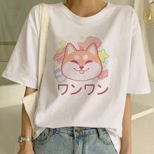 Camiseta de Shiba Inu para Mujer, ropa coreana estampada, Top Ulzzang, camisetas para Mujer, camisetas para Mujer 2024 - compra barato