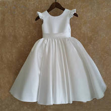 Vestido floral de cetim para festa, casamento, primeira comunhão, vestidos para meninas 2024 - compre barato
