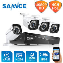 Sannce-kit de câmeras de vídeo para vigilância residencial, 4 canais, nvr, cctv, sistema de segurança cctv, 1080p, 2.0 mp, 1920x1080, à prova d'água, ip