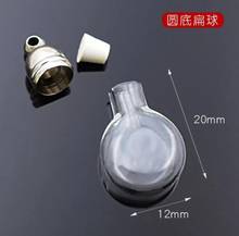 Flat glue cap glass Vial Pendant locket charm mini wishing glass bottles with Tassel cap name on rice art jewelry making jars 2024 - buy cheap