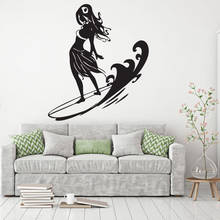 Adesivo de parede para surfe para meninas, adesivo de vinil para decoração de quarto de meninas, surf e surf, x784 2024 - compre barato