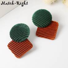 Match-Right Trendy Earrings for Women/Corduroy/Cute/Big/Korean/Statement/Geometric/Drop Earrings Women Jewelry Female SP566 2024 - buy cheap