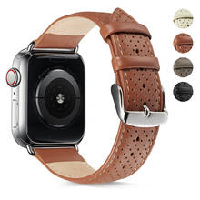 Pulseira de couro genuíno para apple watch, 44mm, 42mm, iwatch series 5, 4, 3, 2, 40mm, 38 acessórios 2024 - compre barato