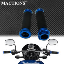 Рукоятка для руля мотоцикла с ЧПУ, 1 дюйм, 25 мм, синяя рукоятка для Harley Touring Electra Glide Sportster XL883 Dyna Softail 2024 - купить недорого