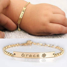 HIYONG-pulsera personalizada con nombre de bebé, brazalete con placa de nombre de acero inoxidable, personalizable 2024 - compra barato