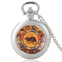 Classic Zodiac Signs Rat Pattern Vintage Quartz Pocket Watch Men Women Pendant Necklace Hours Clock Gifts 2024 - buy cheap