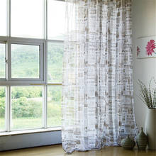 Newspaper Sheer Tulle Curtains for Living Room Bedroom Transparent Voile Window Curtains Panel  Custom 2024 - buy cheap