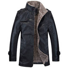 Autumn Winter Casual PU Leather Jacket Men Slim Fit Motorcycle Jacket Fleece Male Coat Faux Leather Jacket chaqueta cuero hombre 2024 - buy cheap