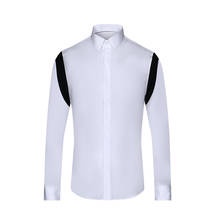 S-6XL ! 2019 New Men's clothing GD Hair Stylist fashion British Black and white joint Shirt Plus size costumes 2024 - buy cheap