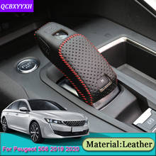 Car Automatic Transmission Shift Leather Case Cover Accessories For Peugeot 508 2008 2019-2020 3008 4008 5008 2016-2019 208 2020 2024 - buy cheap
