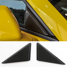 NHAUTP 2Pcs/set ABS Car Sticker For Chevrolet Camaro 2017-2019 Window Front Triangulation Trim Carbon Fiber Grain 2024 - buy cheap