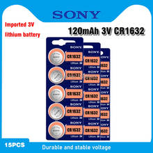Bateria de lítio sony 100% original, bateria cr1632 para relógio, chave de carro, controle remoto, comtrol cr 1632 ecr1632 gpcr1632 3v célula tipo moeda, 15 peças 2024 - compre barato