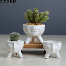 Vaso de plantas suculentas branco, criativo, simples, para jardim doméstico, vaso de cerâmica, recipiente de flores, acessórios de decoração 2024 - compre barato