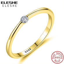 ELESHE Simple Classic Basic Silver Ring for Women 925 Sterling Silver Crystal Rings Fine Jewelry Engagement Wedding Gift 2024 - buy cheap