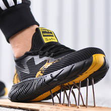 Botas de trabalho anti-punctura botas de trabalho de aço sapatos de dedo do pé calçados masculinos novos sapatos de trabalho indestrutíveis tênis homens botas de segurança anti-punctura 2024 - compre barato