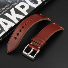 Pulseira de couro artesanal do vintage 20mm 22mm relógio banda marrom azul pulseira cinto liberação rápida acessórios relógio para o homem # d 2024 - compre barato