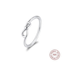 Anillo de Plata de Ley 925 auténtica para mujer, anillos de compromiso de boda con nudo infinito, joyería a la moda, venta al por mayor 2024 - compra barato