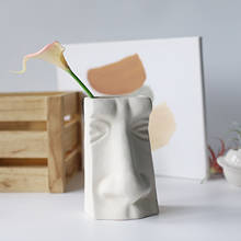 Vaso de cerâmica abstrato com personalização, vaso de olhos, nariz, orelhas, criativo, nórdico, simples, de mesa, ornamento em vasos 2024 - compre barato