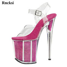 Rncksi Women Transpant Platform with Straps sandals 20cm high heels dress New women's shoes 2024 - buy cheap