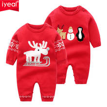 IYEAL Toddler Baby girl boy Christmas New Year Cartoon Knitted Romper Newborn Costume Outfits Suit Children Baby Clothes 3-18M 2024 - buy cheap