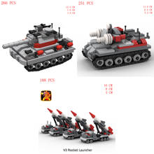 hot military WWII Soviet Army weapon magnetic Rhino Heavy Tank V3 Rocket Launcher war vehicles Building blocks model bricks toys 2024 - buy cheap