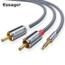 Essager RCA Cable 3.5mm Jack to 2 RCA Aux Cable 3.5 mm to 2RCA Adapter Splitter   Audio Cable for TV Box Home Theater Speaker Wi 2024 - buy cheap