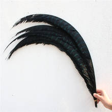 32-36inch/80-90CM 50pcs dyeing black Pheasant tail Feathers DIY Celebration Wedding Decoration Accessories Feathers For Crafts 2024 - buy cheap