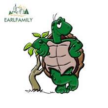 EARLFAMILY 13cm x 9.9cm for Turtle Cartoon Anime Car Stickers Helmet Motorcycle Sunscreen Vinyl JDM Bumper Trunk Truck Graphics 2024 - buy cheap