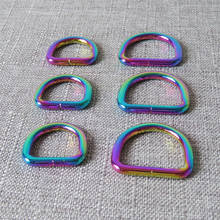 50Pcs/Pack Rainbow Metal D Ring For Bag Accessory Buckle DIY Backpack Straps Dog Collar Leash Harness Belt Clasp Sewing Loop 2024 - buy cheap