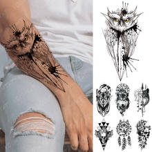Waterproof Temporary Tattoo Sticker Rose Owl Flash Tattoos Wolf Skull Dreamcatcher Body Art Arm Fake Tatoo Women Men 2024 - купить недорого