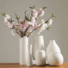 Artcrafts branco vaso de cerâmica decoração para casa acessórios flor seca moderno e minimalista vasos literários jardim de fadas plantadores 2024 - compre barato