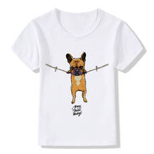 2019 Children's Hang in there Baby Print T-Shirts Summer Boys and Girls Clothes Kids French Bulldog/Pug Tops Tees Shirts,ooo2075 2024 - buy cheap
