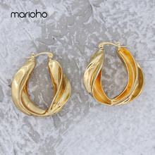 Personality Alloy Multi-layer Twisted Earrings Exaggerated Gold Color Geometric Earrings Fashion Party Punk Girl Jewelry 2024 - buy cheap