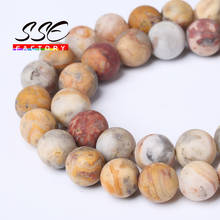 Dull Polish Matte Crazy Lace Agates Beads Natural Stone Round Loose Beads 15"Strand 4-12mm For Bracelet Necklace Jewelry Making 2024 - buy cheap