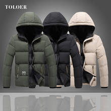 Mens Winter Parka Coat Thick Warm Casual Men Hooded Windbreaker Zipper Solid Male Overcoat Windproof Outerwear Keep Temperature 2024 - buy cheap