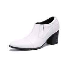 Homens sapatos de salto alto sapatos de casamento de couro dos homens sapatos de negócios formais cavalheiro oxfords sapatos para escritório de trabalho mais size47 2024 - compre barato